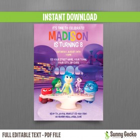 Inside Out 5x7 in. Birthday Invitation